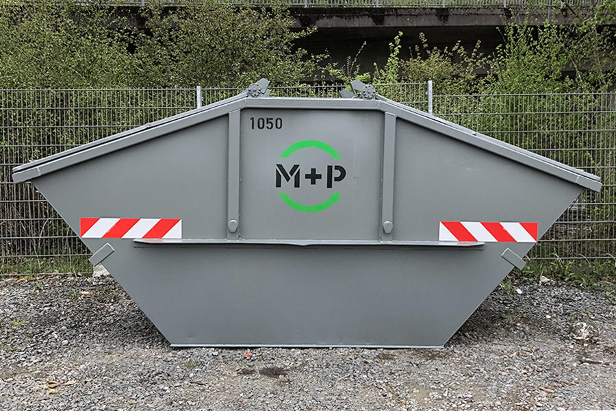 Absetzcontainer mit Deckel in grau